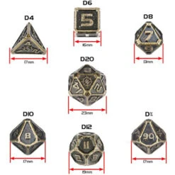 ENHANCE: Metal RPG Dice Set -Wizards Toy Shop ENGTDM7500BKEW 3