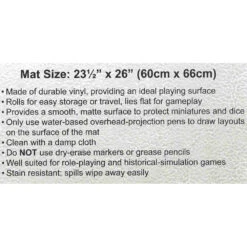 Chessex Reversible Battlemat: 1-inch Square - Black/Grey (23.5" X 26") -Wizards Toy Shop chx96480 2