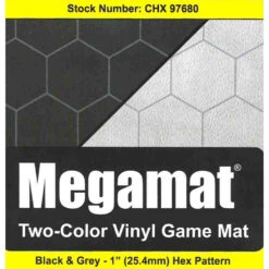 Chessex Reversible Megamat: 1-inch Hex - Black/Grey (34.5" X 48")