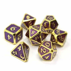 Die Hard Dice Polyhedral Set: Mythica - Gold Amethyst (7) (Last Chance)