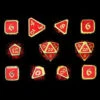 Die Hard Dice Polyhedral Set: Mythica - Gold Ruby (11) (Last Chance) -Wizards Toy Shop dhdm0102101