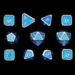 Die Hard Dice Polyhedral Set: Mythica - Platinum Aquamarine (11) (Last Chance)