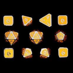 Die Hard Dice Polyhedral Set: Mythica - Platinum Citrine (11) (Last Chance)
