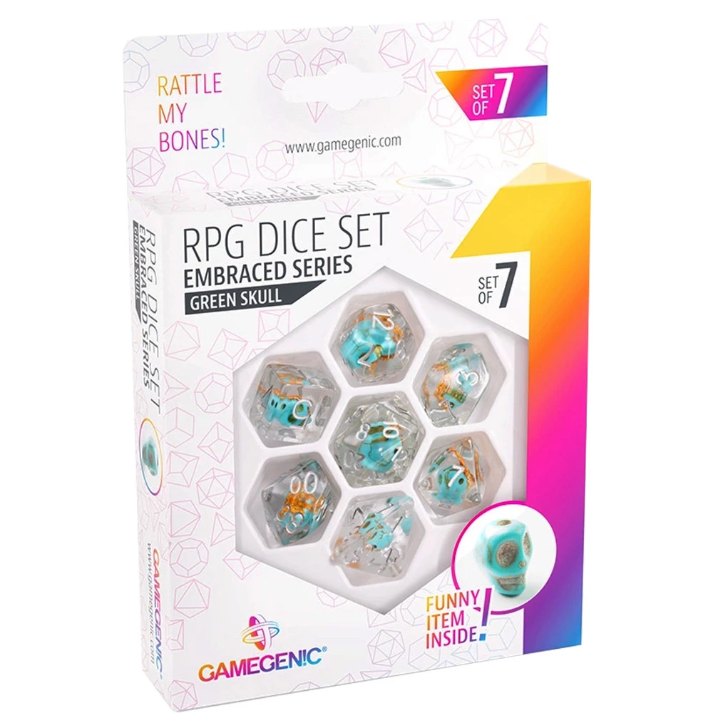 Gamegenic Embraced Series Polyhedral Set: Green Skull (7) 3 Gamegenic Embraced Series Polyhedral Set: Green Skull (7)