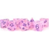 Metallic Dice Games: 16mm Polyhedral Set - Flash - Pink With Purple (7) (Last Chance) -Wizards Toy Shop md684