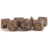 Metallic Dice Games: 16mm Sharp-Edge Polyhedral Set - Silicone Rubber - Volcanic Soot -Wizards Toy Shop md781 1