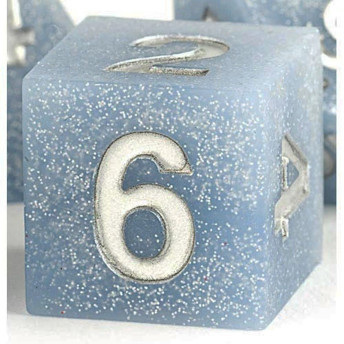 Metallic Dice Games: 16mm Sharp-Edge Polyhedral Set - Silicone Rubber - Glacial Debris 4 Metallic Dice Games: 16mm Sharp-Edge Polyhedral Set - Silicone Rubber - Glacial Debris - Image 2