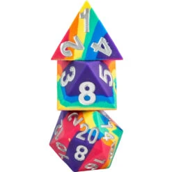 Sharp-Edge Polyhedral Set: 16mm Silicone Rubber - Rainbow (7) -Wizards Toy Shop md784 3