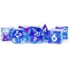 Metallic Dice Games: 16mm Sharp-Edge Polyhedral Set - Oceanic Flare -Wizards Toy Shop md932