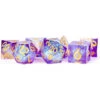 Metallic Dice Games: 16mm Sharp-Edge Polyhedral Set - Royal Geode -Wizards Toy Shop md934