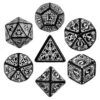 Q-Workshop Black & White Steampunk Dice Set (7) (Last Chance) 1 Q-Workshop Black & White Steampunk Dice Set (7) (Last Chance) -Wizards Toy Shop qwssste05