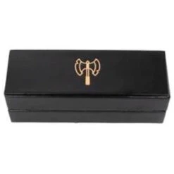 R4I Faux Leather Dice Box W/ Tray: Gold Foil Barbarian Logo