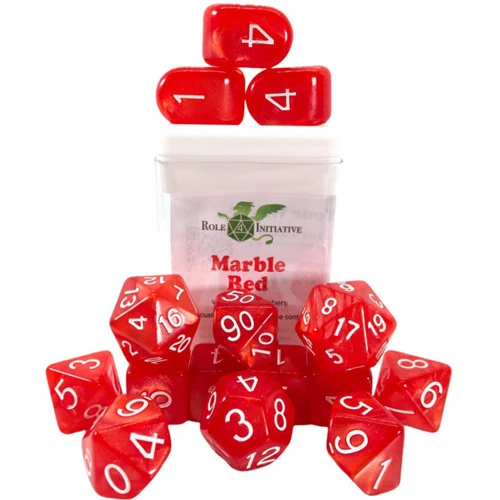 R4I Dice W/Arch'd4: Marble - Red (15) (Preorder) 3 R4I Dice W/Arch'd4: Marble - Red (15) (Preorder)
