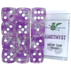 R4I Dice: 18mm D6 Cube - Diffusion Amethyst (12) (Preorder)