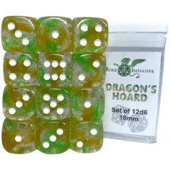 R4I Dice: 18mm D6 Cube - Diffusion Dragon's Hoard (12) (Preorder)