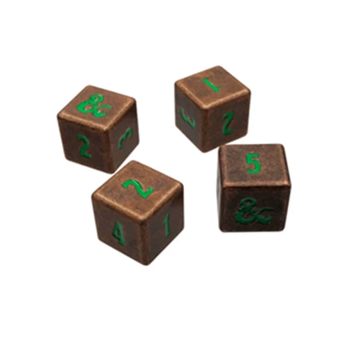 Ultra Pro D&D Heavy Metal D6 Set: Copper W/ Green (4) 4 Ultra Pro D&D Heavy Metal D6 Set: Copper W/ Green (4) - Image 2