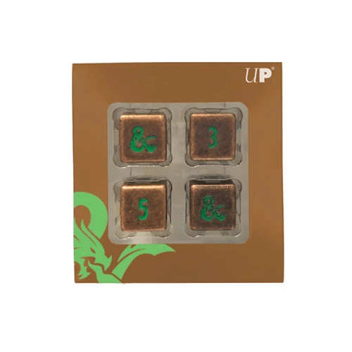 Ultra Pro D&D Heavy Metal D6 Set: Copper W/ Green (4) 3 Ultra Pro D&D Heavy Metal D6 Set: Copper W/ Green (4)