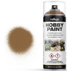 Vallejo Fantasy Color Aerosol Primer: Leather Brown (400ml)