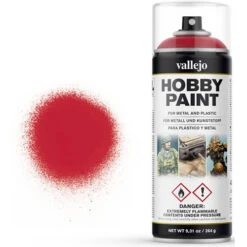 Vallejo Fantasy Color Aerosol Primer: Bloody Red (400ml)