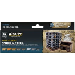 Vallejo Wizkids Premium Paint Set: Wood & Steel